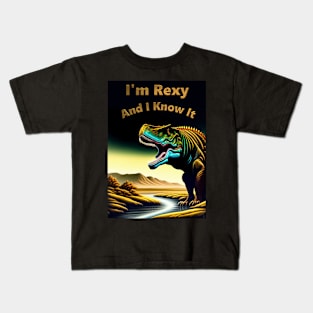 I'm Rexy And I Know It Dinosaur Print Kids T-Shirt